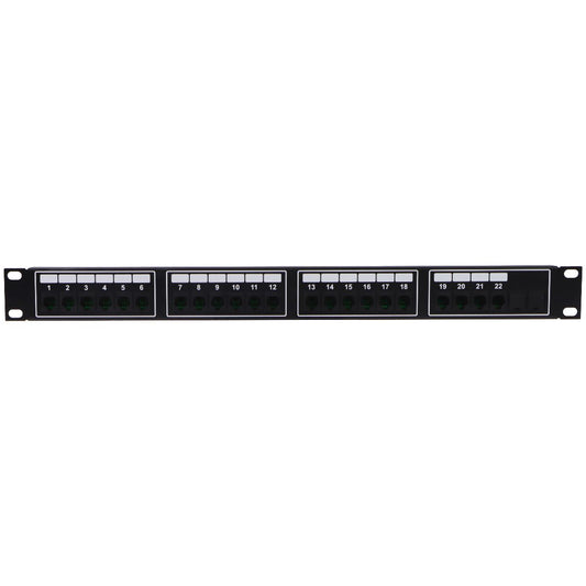 (19-inch) 22-Port Ethernet Patch Panel (E340029) - Black Networking - Other Home Networking Unbranded - Simple Cell Bulk Wholesale Pricing - USA Seller