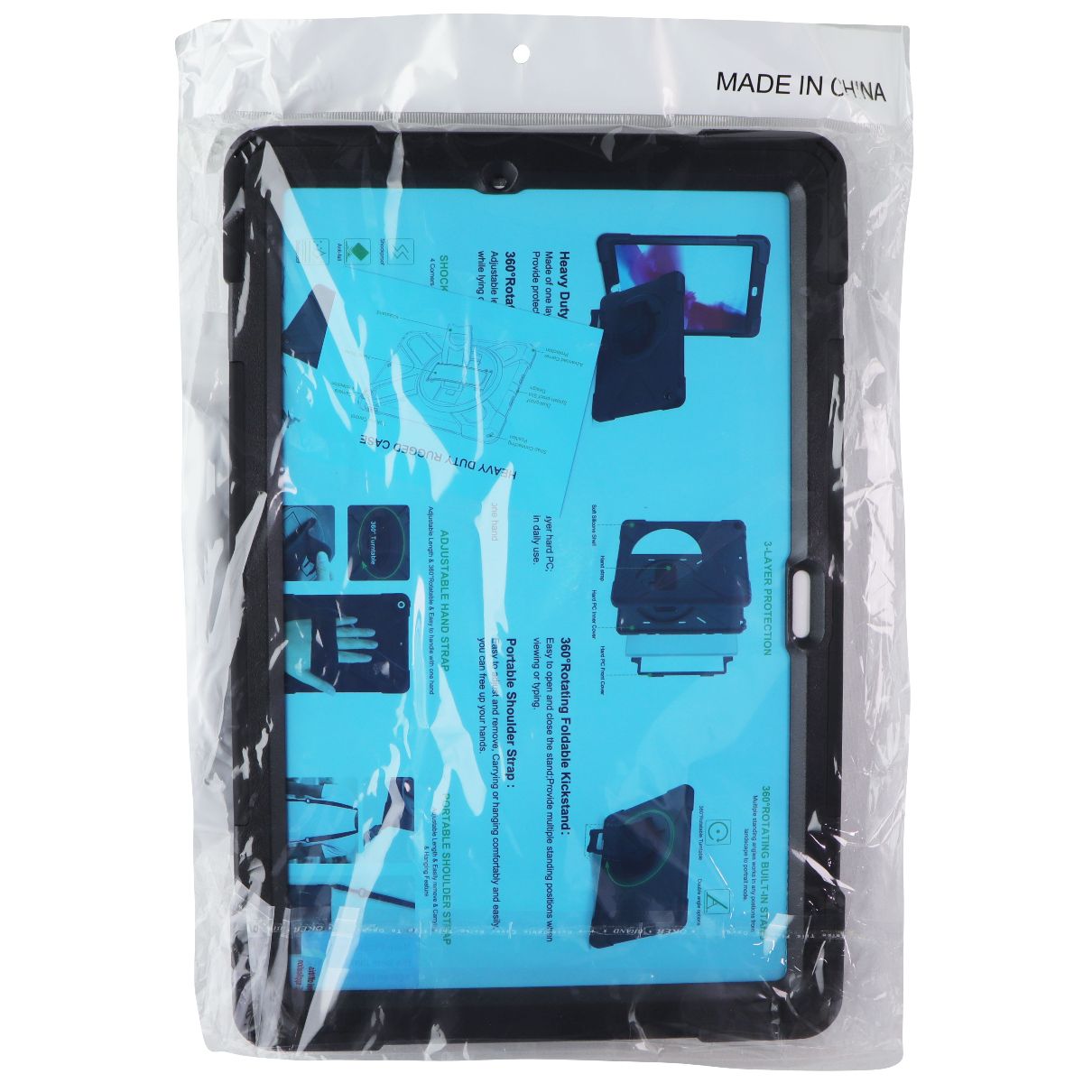 Rugged Hand Strap Case w/Kickstand for Samsung Galaxy S7/S7 FE (12.4-in) - Black