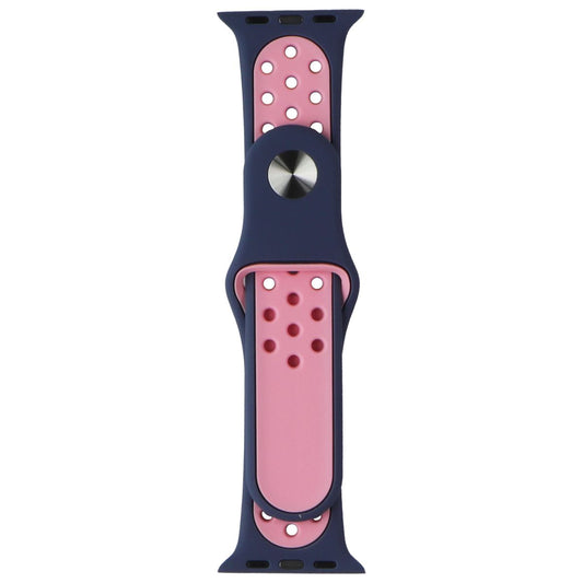 Silicone Sport Band for Apple Watch (38/40/41mm) Cases - Blue/Pink Smart Watch Accessories - Watch Bands Unbranded - Simple Cell Bulk Wholesale Pricing - USA Seller
