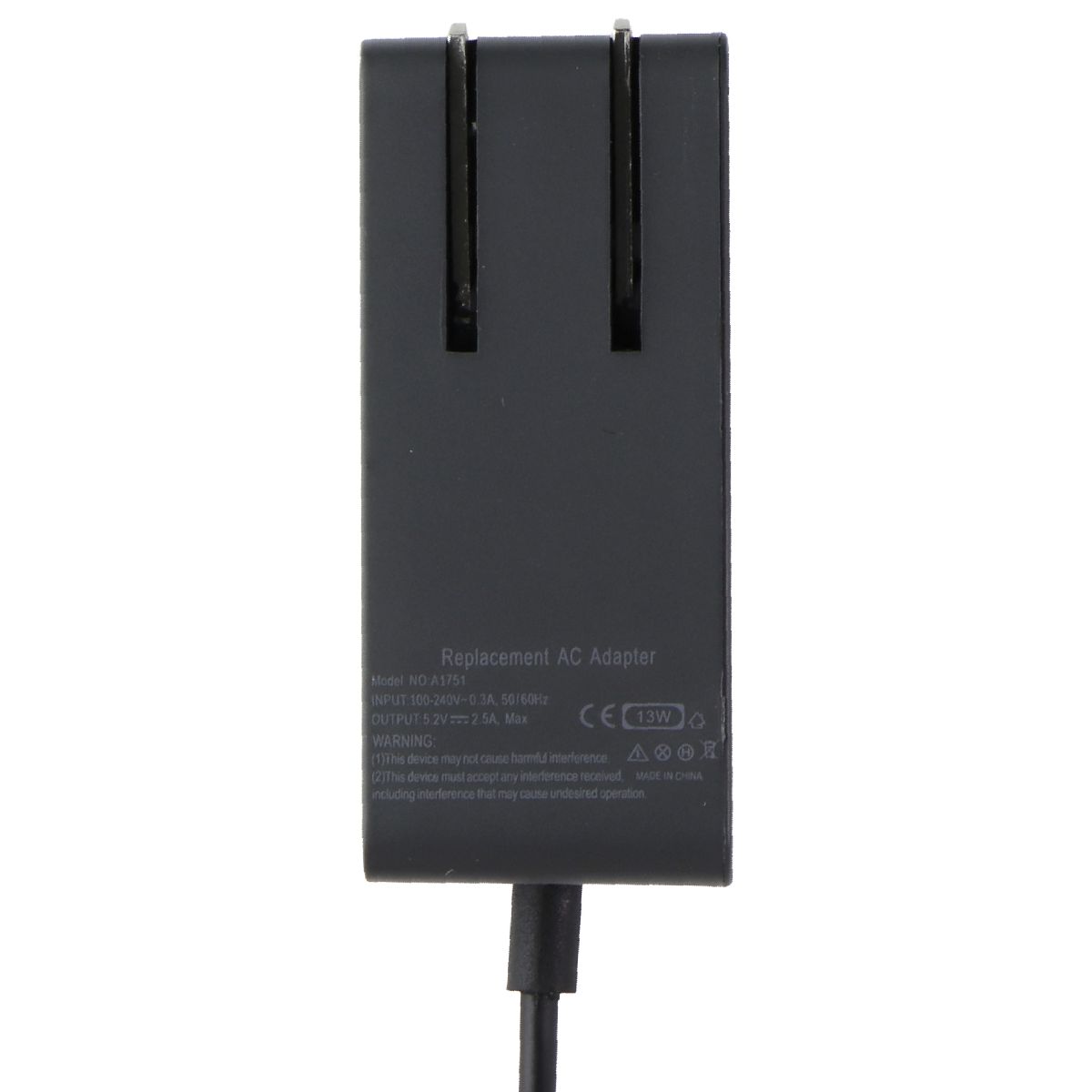 Replacement AC Adapter (13W/5.2V/2.5A) for Microsoft Surface 3 Tablet (A1751) Computer Accessories - Laptop Power Adapters/Chargers Unbranded - Simple Cell Bulk Wholesale Pricing - USA Seller