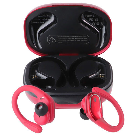 Generic BX27 True Wireless Bluetooth Ear-Hook Headset - Glossy Red Cell Phone - Headsets Unbranded - Simple Cell Bulk Wholesale Pricing - USA Seller
