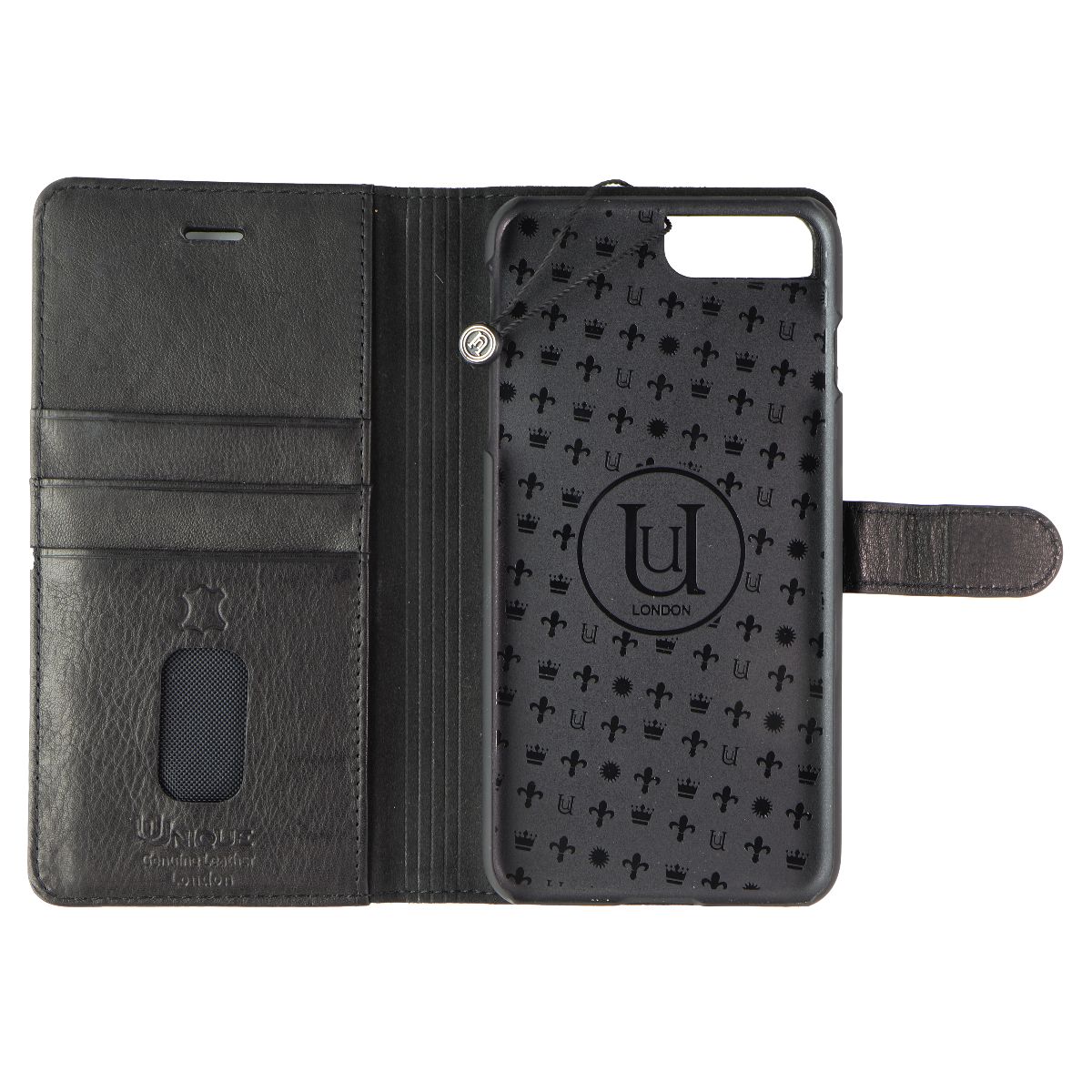 Unique London 2-in-1 Leather Folio for Apple iPhone 8 Plus/7 Plus - Black Cell Phone - Cases, Covers & Skins Unique London - Simple Cell Bulk Wholesale Pricing - USA Seller