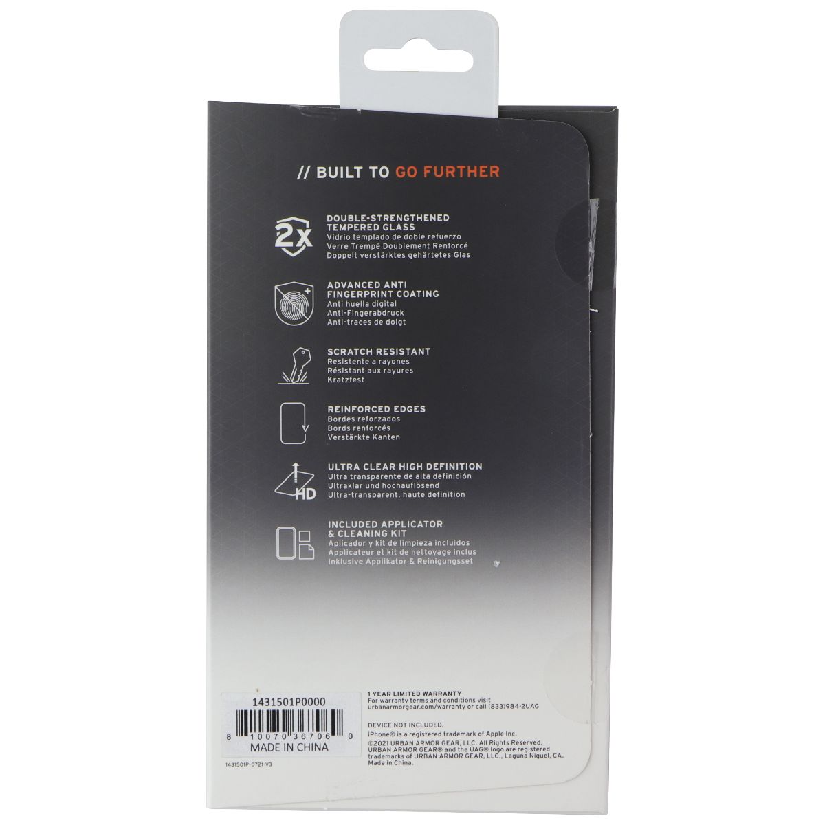 UAG Glass Shield Plus Screen Protector for iPhone 13 and 13 Pro Cell Phone - Screen Protectors Urban Armor Gear - Simple Cell Bulk Wholesale Pricing - USA Seller