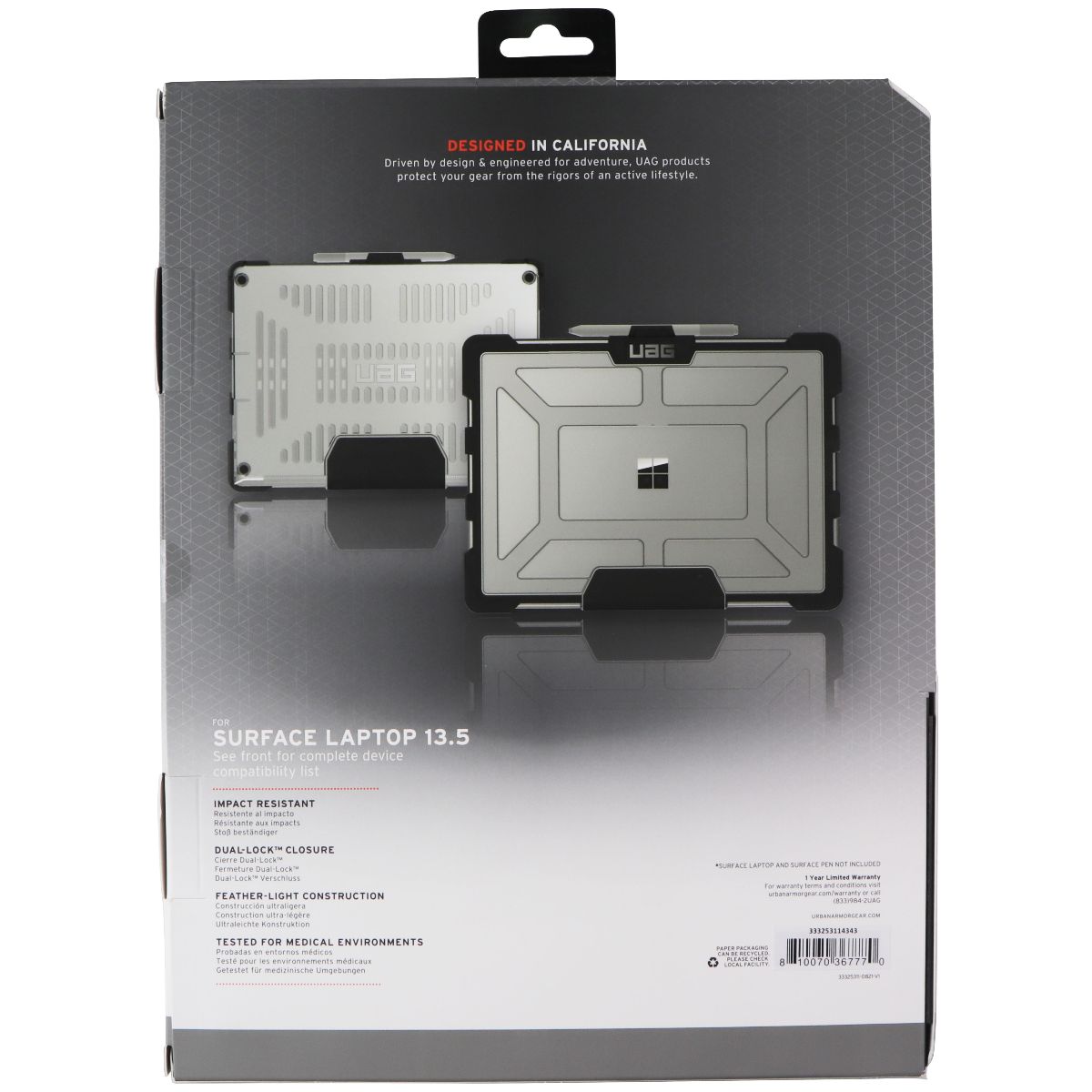 UAG Plasma Series Protective Case for Microsoft Surface Laptop 4/3/2 - Ice Computer Accessories - Laptop Cases & Bags Urban Armor Gear - Simple Cell Bulk Wholesale Pricing - USA Seller