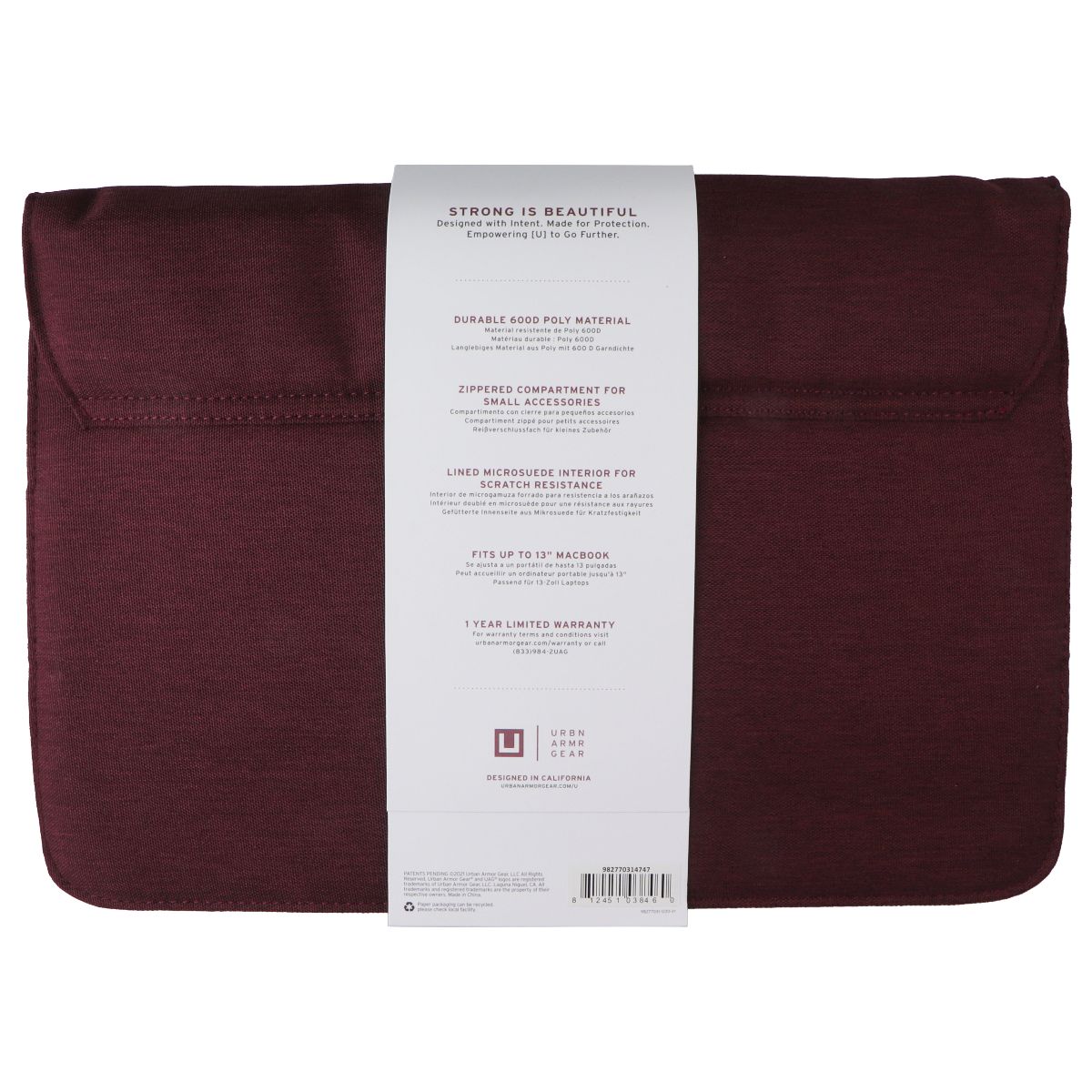 Urban Armor Gear UAG Mouve Laptop/Tablet Sleeve for 13-inch Devices - Aubergine Computer Accessories - Laptop Cases & Bags Urban Armor Gear - Simple Cell Bulk Wholesale Pricing - USA Seller