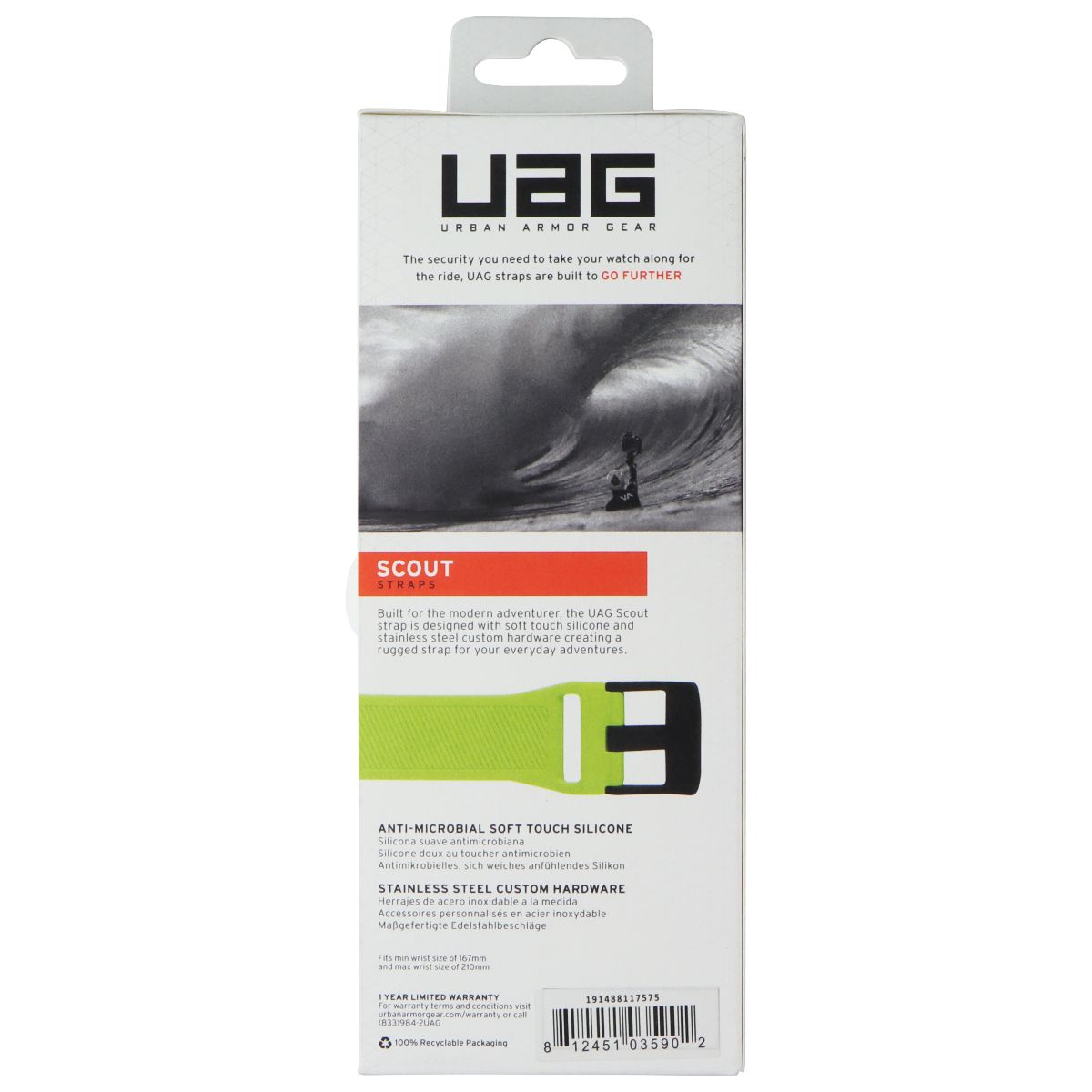 Urban Armor Gear UAG Scout Straps for Apple Watch (45/44/42mm) - Billie Green Smart Watch Accessories - Watch Bands Urban Armor Gear - Simple Cell Bulk Wholesale Pricing - USA Seller