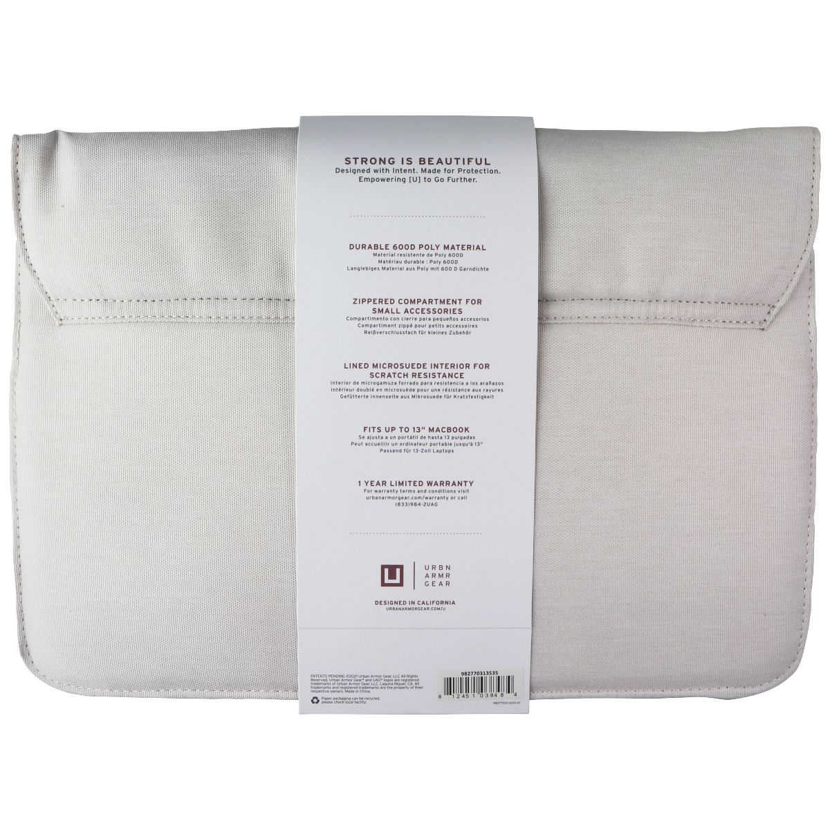 Urban Armor Gear UAG Mouve Sleeve for 13-inch Devices - Marshmallow Computer Accessories - Laptop Cases & Bags Urban Armor Gear - Simple Cell Bulk Wholesale Pricing - USA Seller