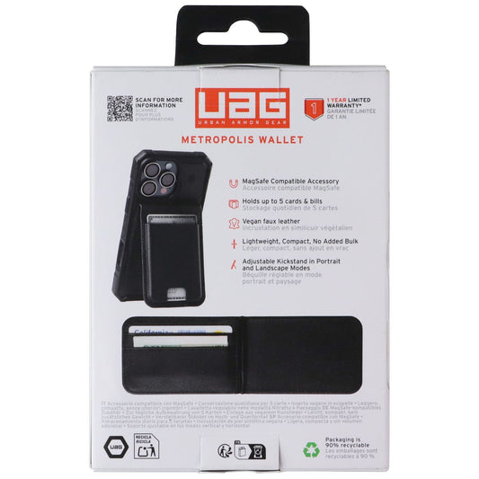 Urban Armor Gear UAG Metropolis Series Magnetic Wallet Stand w/MagSafe - Black Cell Phone - Mounts & Holders Urban Armor Gear - Simple Cell Bulk Wholesale Pricing - USA Seller