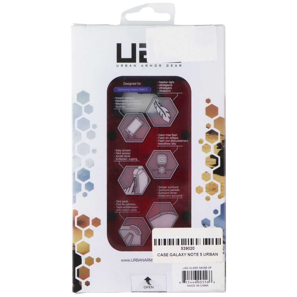 Urban Armor Gear Composite Case Cover for Samsung Galaxy Note5 - Red / Black Cell Phone - Cases, Covers & Skins Urban Armor Gear - Simple Cell Bulk Wholesale Pricing - USA Seller