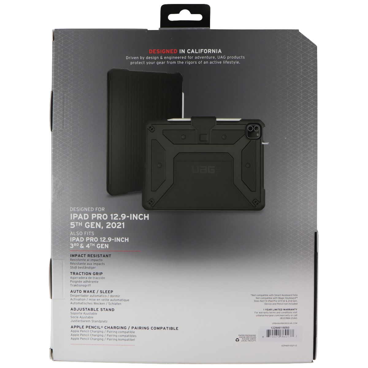 UAG Metropolis Series Case for iPad Pro 12.9-inch (6th/5th/4th/3rd Gen) - Cobalt iPad/Tablet Accessories - Cases, Covers, Keyboard Folios Urban Armor Gear - Simple Cell Bulk Wholesale Pricing - USA Seller
