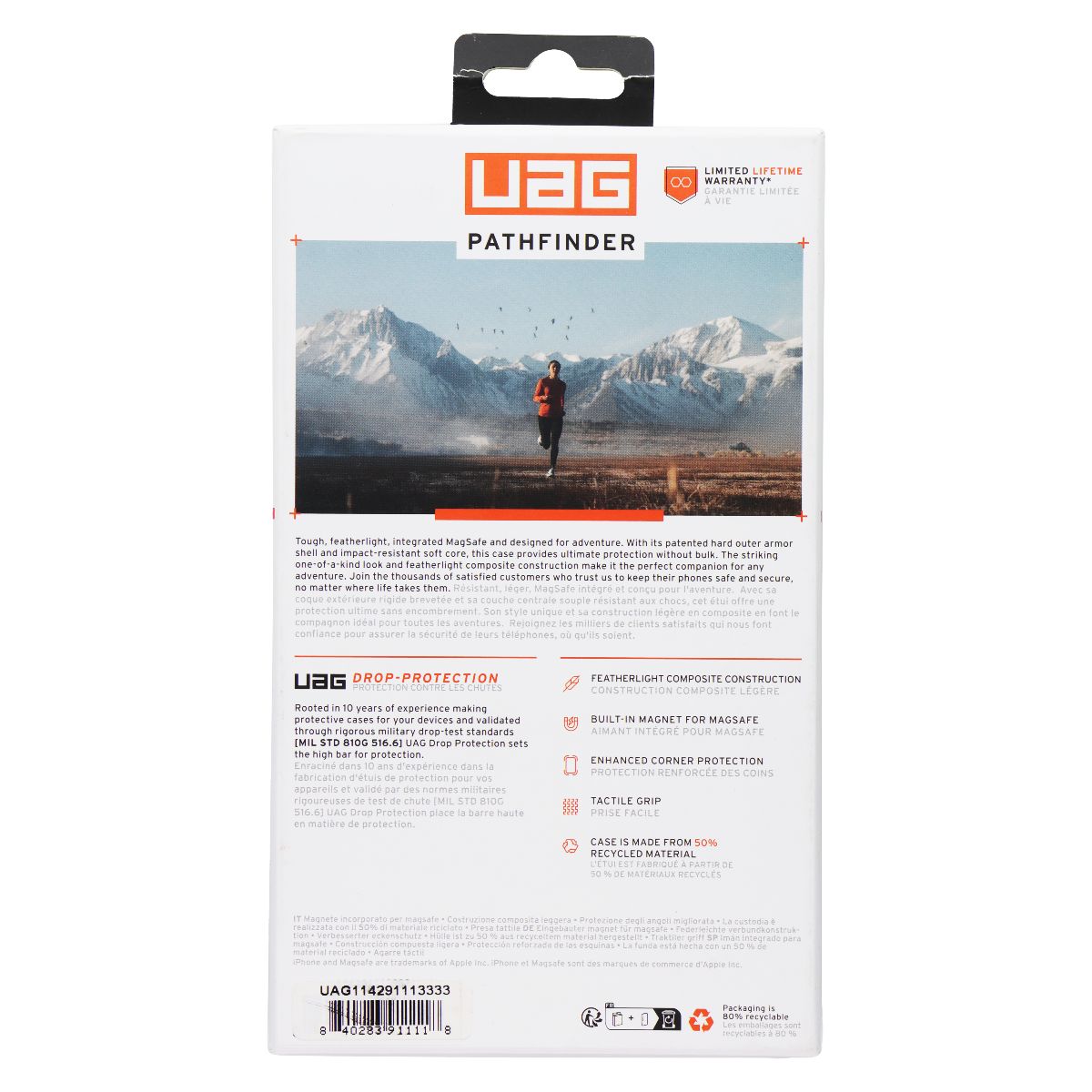 UAG Urban Armor Gear Pathfinder Case for MagSafe for iPhone 15 - Silver Cell Phone - Cases, Covers & Skins Urban Armor Gear - Simple Cell Bulk Wholesale Pricing - USA Seller