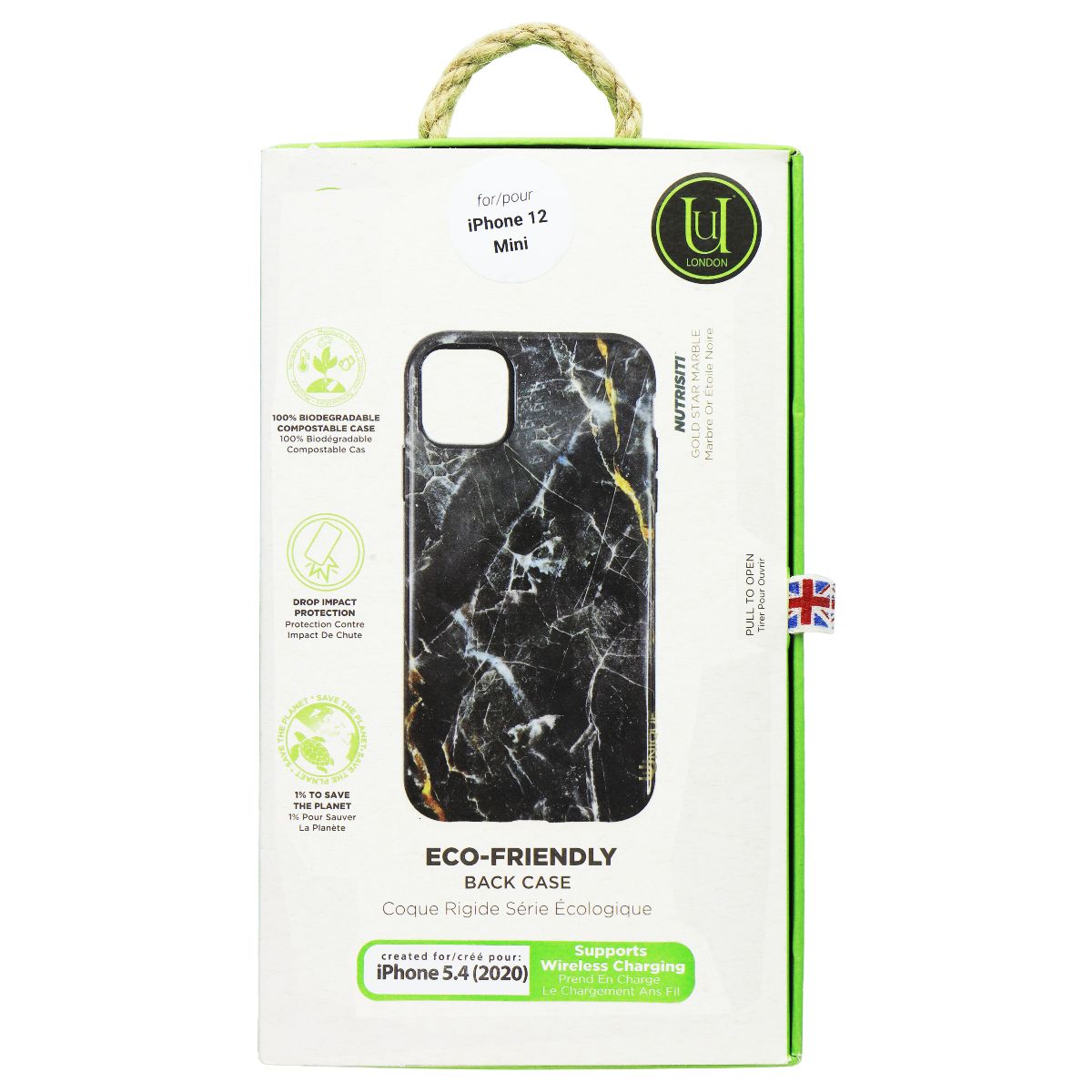 Uunique London Eco-Friendly Case for Apple iPhone 12 Mini - Black Marble Cell Phone - Cases, Covers & Skins Uunique London - Simple Cell Bulk Wholesale Pricing - USA Seller