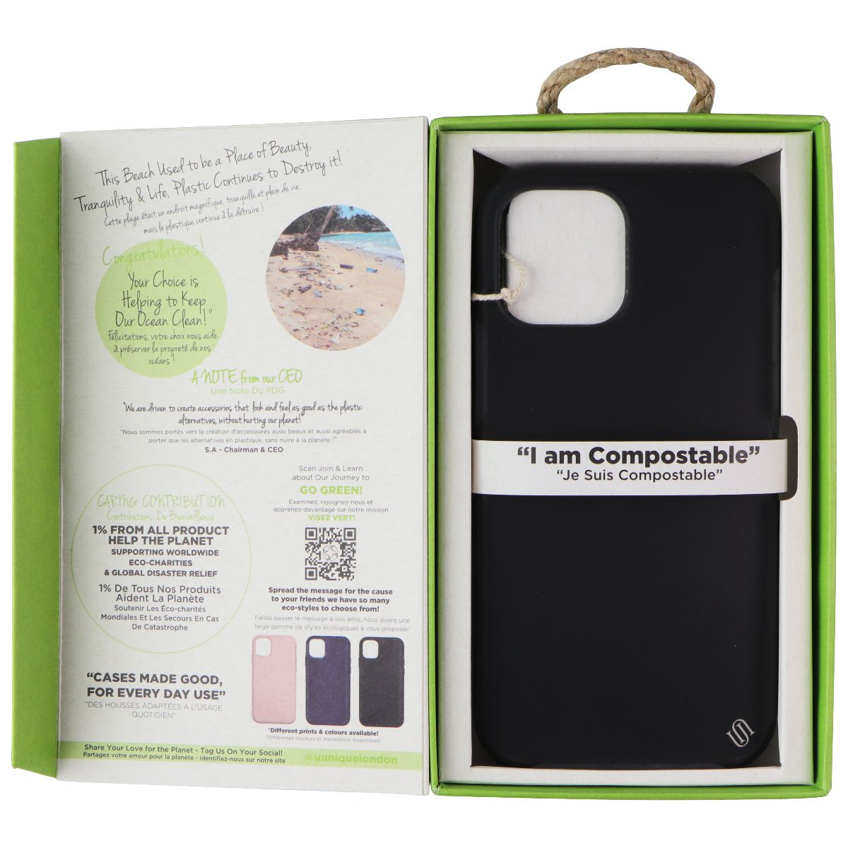 Uunique London Nutrisiti Eco-Guard Case for Apple iPhone 12 Pro Max - Black Cell Phone - Cases, Covers & Skins Uunique London - Simple Cell Bulk Wholesale Pricing - USA Seller