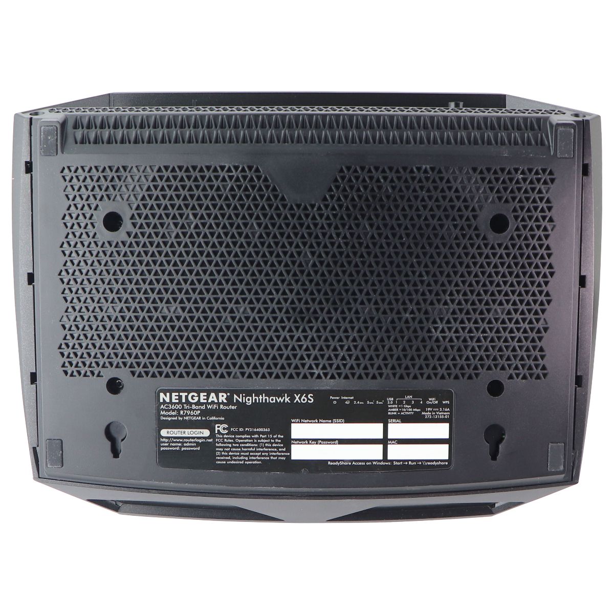 NETGEAR Nighthawk X6S Smart WiFi Router (R7960P) - Black Networking - Wireless Wi-Fi Routers Netgear - Simple Cell Bulk Wholesale Pricing - USA Seller