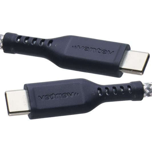 Ventev (6-Foot) USB-C to USB-C Braided High-Speed Cable - Black/Gray Cell Phone - Cables & Adapters Ventev - Simple Cell Bulk Wholesale Pricing - USA Seller