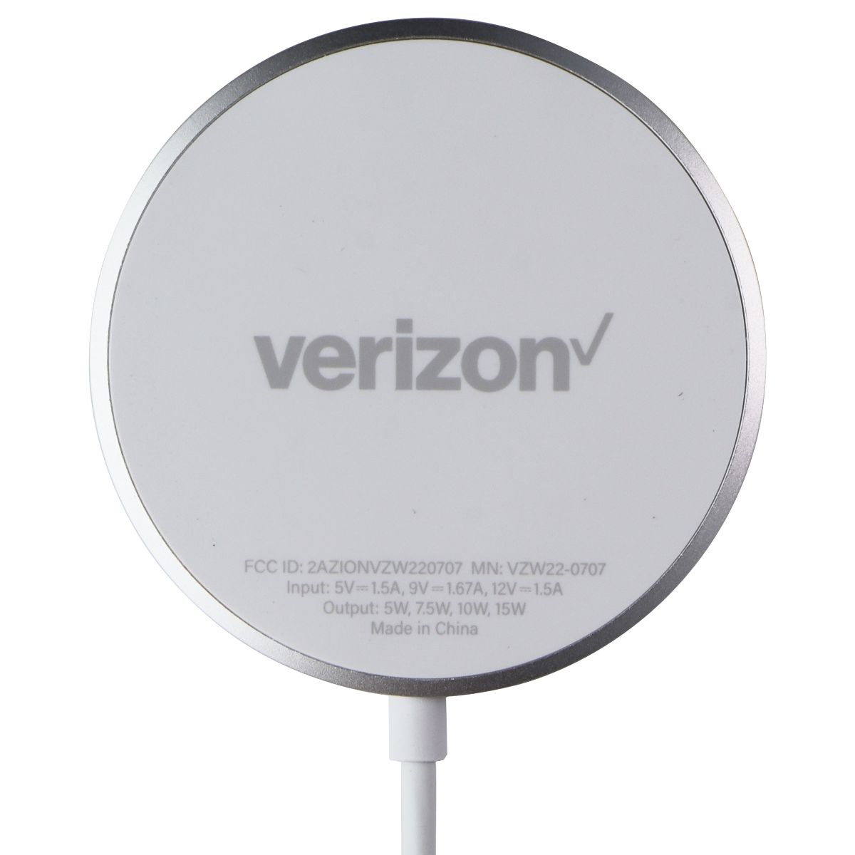 Verizon 15W Magnetic Charging Pad - White Cell Phone - Chargers & Cradles Verizon - Simple Cell Bulk Wholesale Pricing - USA Seller