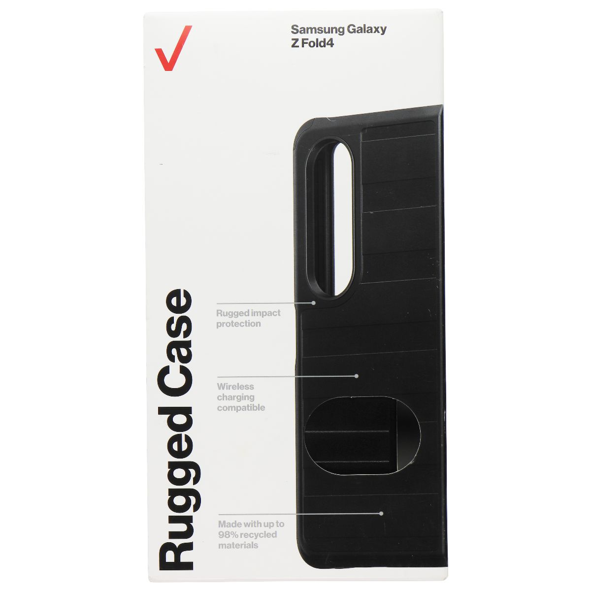 Verizon Rugged Case for Samsung Galaxy Z Fold4 - Black Cell Phone - Cases, Covers & Skins Verizon - Simple Cell Bulk Wholesale Pricing - USA Seller