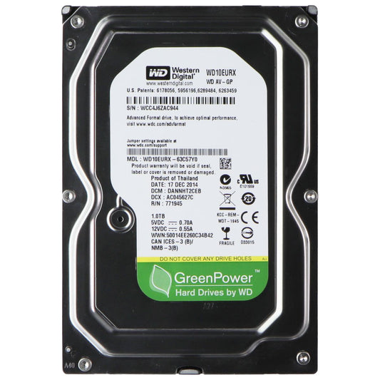 Western Digital (1TB) AV Video Hard Drive 3.5-in/SATA III/64MB Cache (WD10EURX) Digital Storage - Internal Hard Disk Drives, HDD Western Digital - Simple Cell Bulk Wholesale Pricing - USA Seller