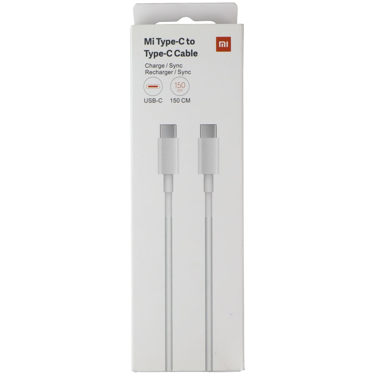 Xiaomi Mi (1.5M) USB-C to USB-C Charge and Sync Cable - White Cell Phone - Cables & Adapters Xiaomi - Simple Cell Bulk Wholesale Pricing - USA Seller