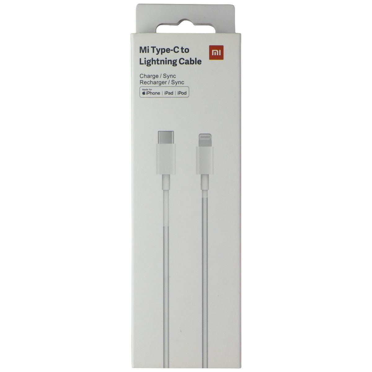 Xiaomi Mi 1M USB-C to Lightning 8-Pin Charge and Sync Cable - White Cell Phone - Cables & Adapters Xiaomi - Simple Cell Bulk Wholesale Pricing - USA Seller