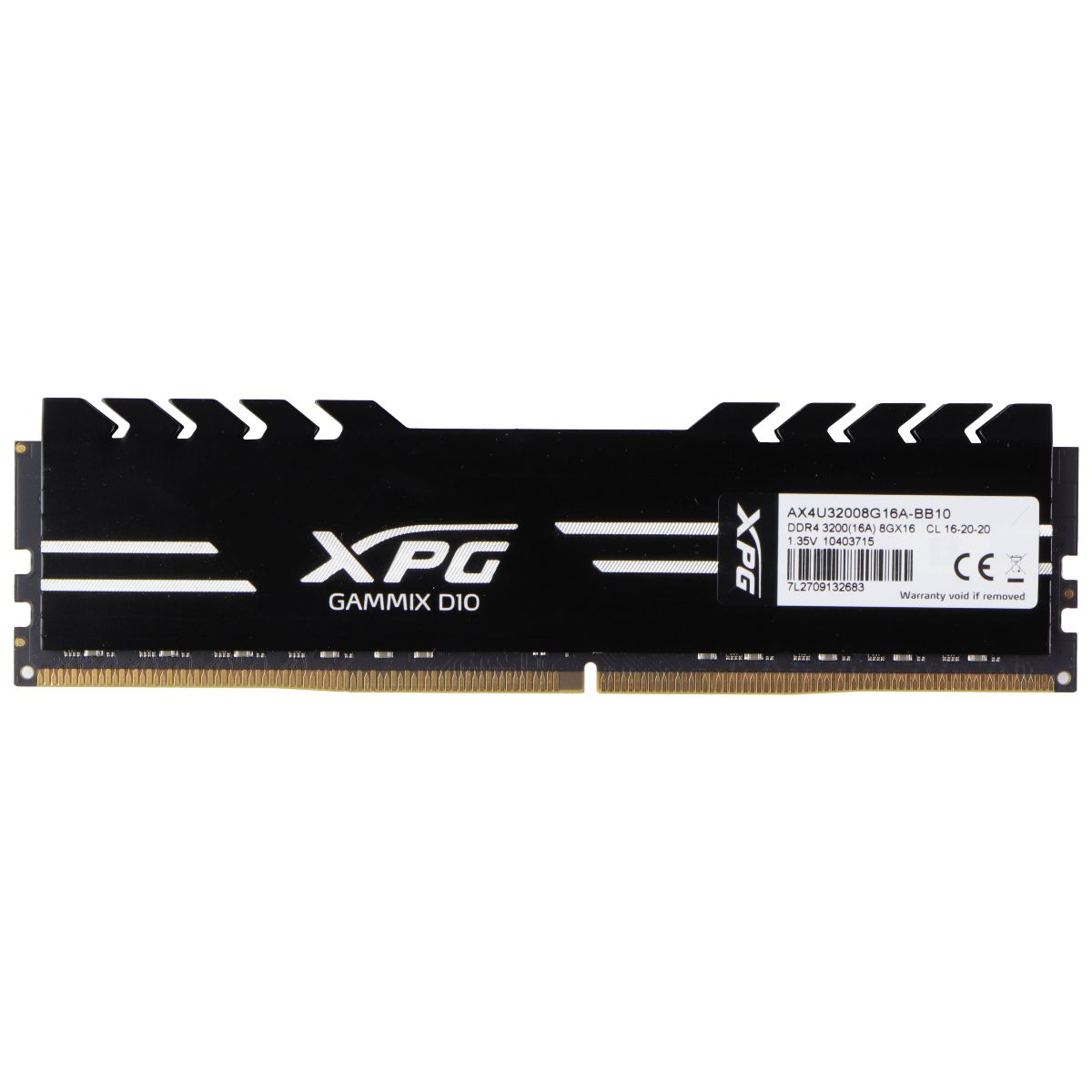 XPG Gammix D10 (8GB) DDR4 1Rx8 (PC4-2666V) Laptop RAM Memory AX4U32008G16A-BB10 Computer Parts - Memory (RAM) XPG - Simple Cell Bulk Wholesale Pricing - USA Seller