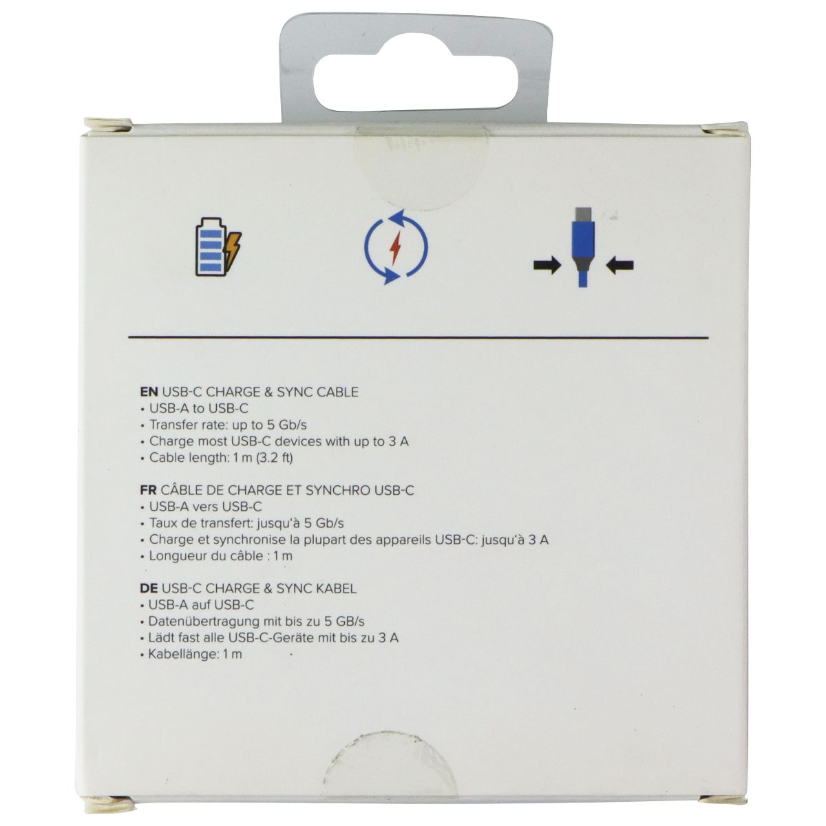 XQISIT (1m/3.2-Ft) USB 3.0 to USB-C Charge and Sync Cable - Black (24293) Cell Phone - Cables & Adapters Xqisit - Simple Cell Bulk Wholesale Pricing - USA Seller