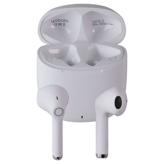 Yobola True Wireless Bluetooth IPX5 Waterproof Earbuds with Mic - White (T9) Portable Audio - Headphones Yobola - Simple Cell Bulk Wholesale Pricing - USA Seller