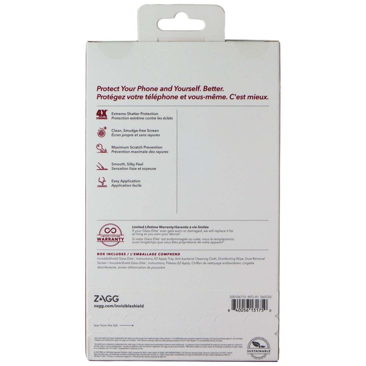 ZAGG Invisible Shield Glass Elite+ Screen Protector for Apple iPhone 12 Mini Cell Phone - Screen Protectors Zagg - Simple Cell Bulk Wholesale Pricing - USA Seller