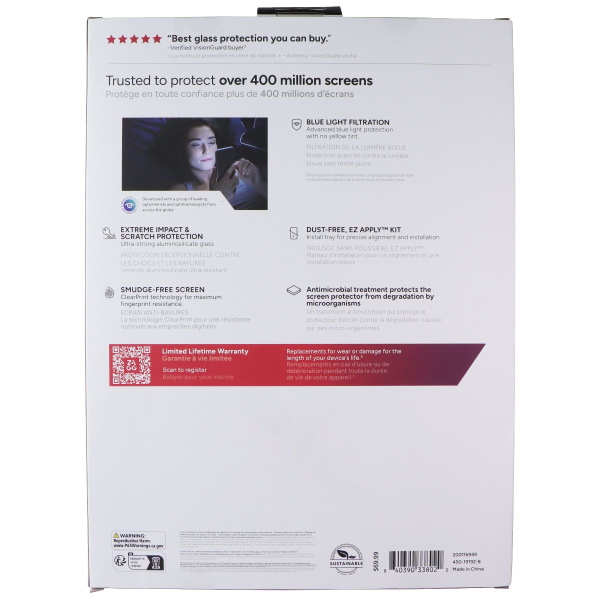 ZAGG Blue Light Filtration Screen Protector for Samsung Galaxy Tab S10+ (Plus)