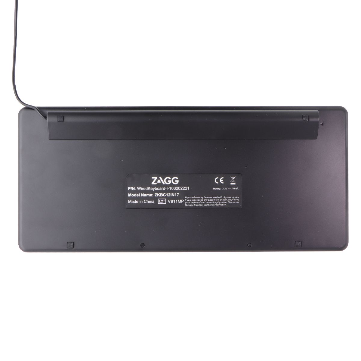 ZAGG Full Size Wired Keyboard w/USB-C Cable for Windows/PC/Laptop - UK ENGLISH Keyboards/Mice - Keyboards & Keypads Zagg - Simple Cell Bulk Wholesale Pricing - USA Seller