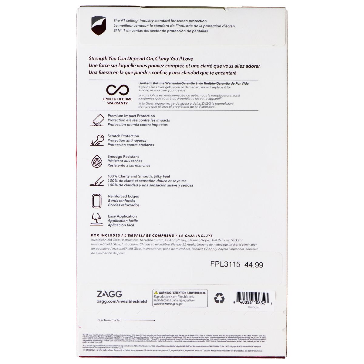 ZAGG InvisibleShield Glass Series Screen Protector for Samsung Galaxy J3