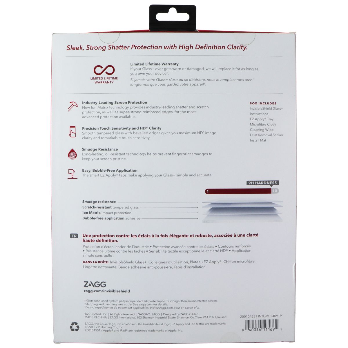 ZAGG InvisibleShield (Glass+) Screen Protector for Apple iPad 10.2-in (7th Gen) iPad/Tablet Accessories - Screen Protectors Zagg - Simple Cell Bulk Wholesale Pricing - USA Seller