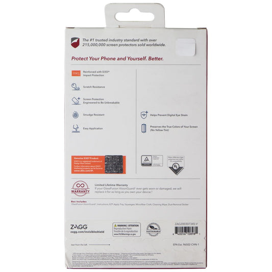 ZAGG InvisibleShield GlassFusion VisionGuard+ D30 Screen for Galaxy S21+ 5G Cell Phone - Screen Protectors Zagg - Simple Cell Bulk Wholesale Pricing - USA Seller
