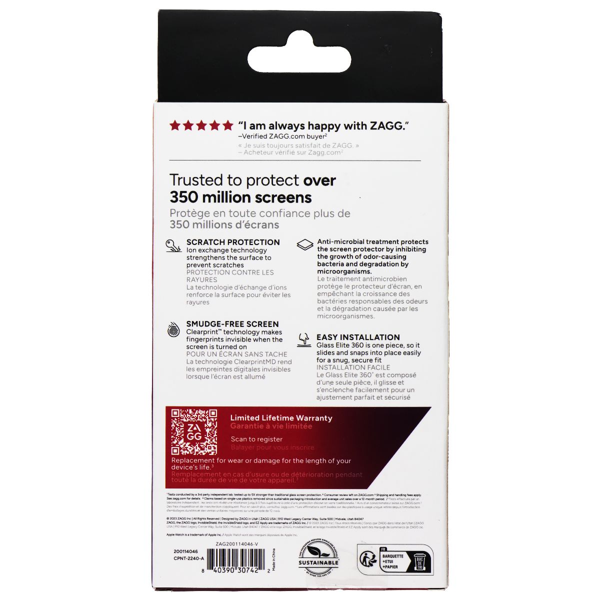 ZAGG Glass Elite 360 - Protective Cover for Apple Watch (49mm) Ultra 2 & Ultra Smart Watch Accessories - Smart Watch Cases Zagg - Simple Cell Bulk Wholesale Pricing - USA Seller