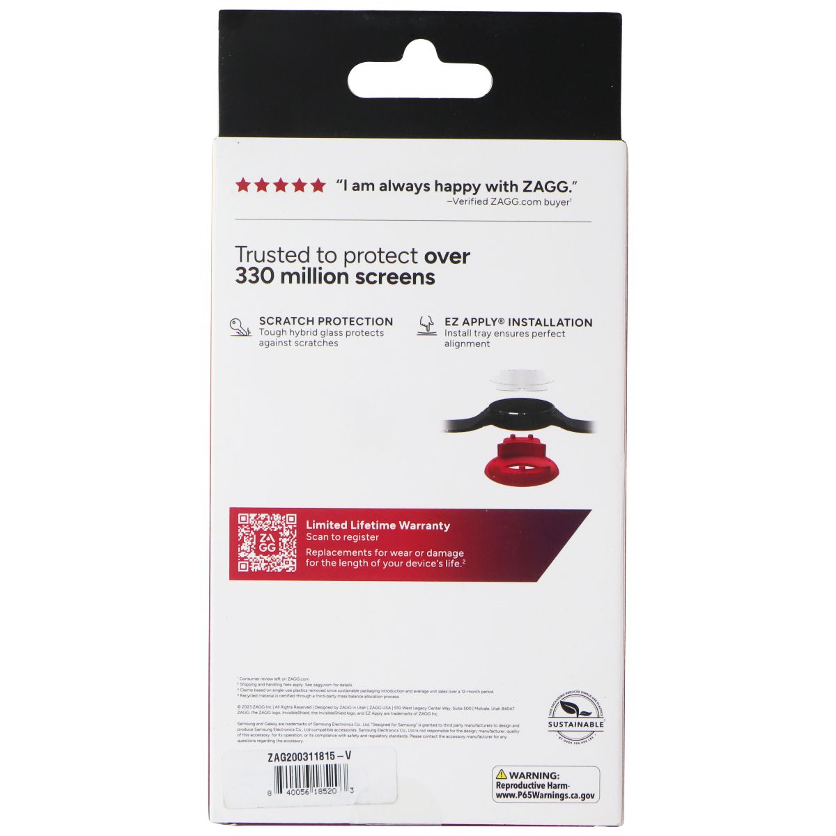 ZAGG InvisibleShield Fusion Eco Protect for Samsung Galaxy Watch6 Classic (47mm) Smart Watch Accessories - Screen Protectors Zagg - Simple Cell Bulk Wholesale Pricing - USA Seller