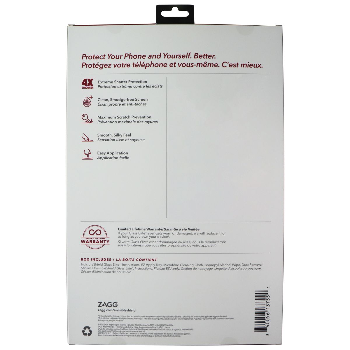 ZAGG InvisibleShield (Glass Elite+) for Apple iPad Pro 12.9-in 4th / 3rd Gen iPad/Tablet Accessories - Cases, Covers, Keyboard Folios Zagg - Simple Cell Bulk Wholesale Pricing - USA Seller