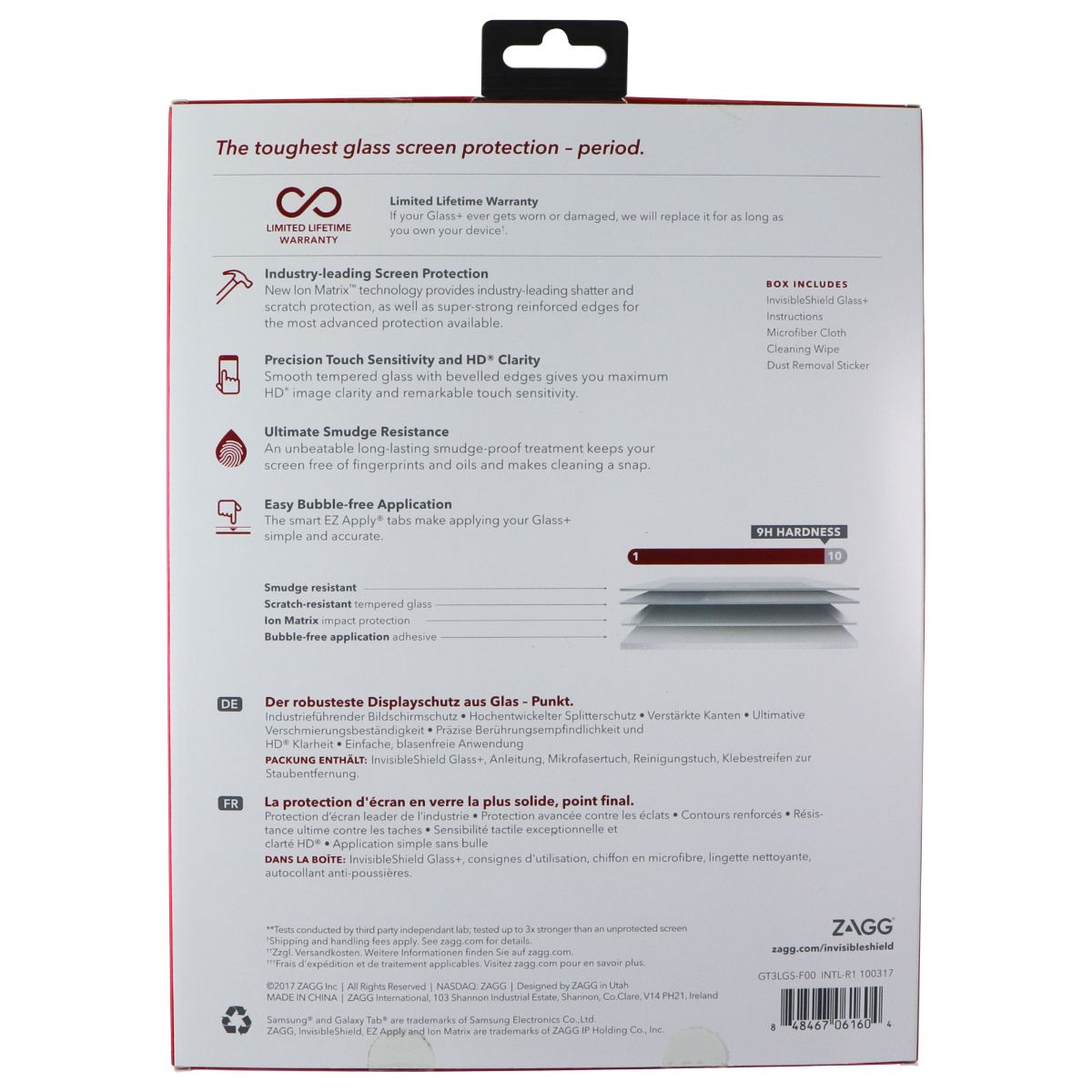 ZAGG InvisibleShield (Glass+) Screen Protector for Samsung Galaxy Tab S3