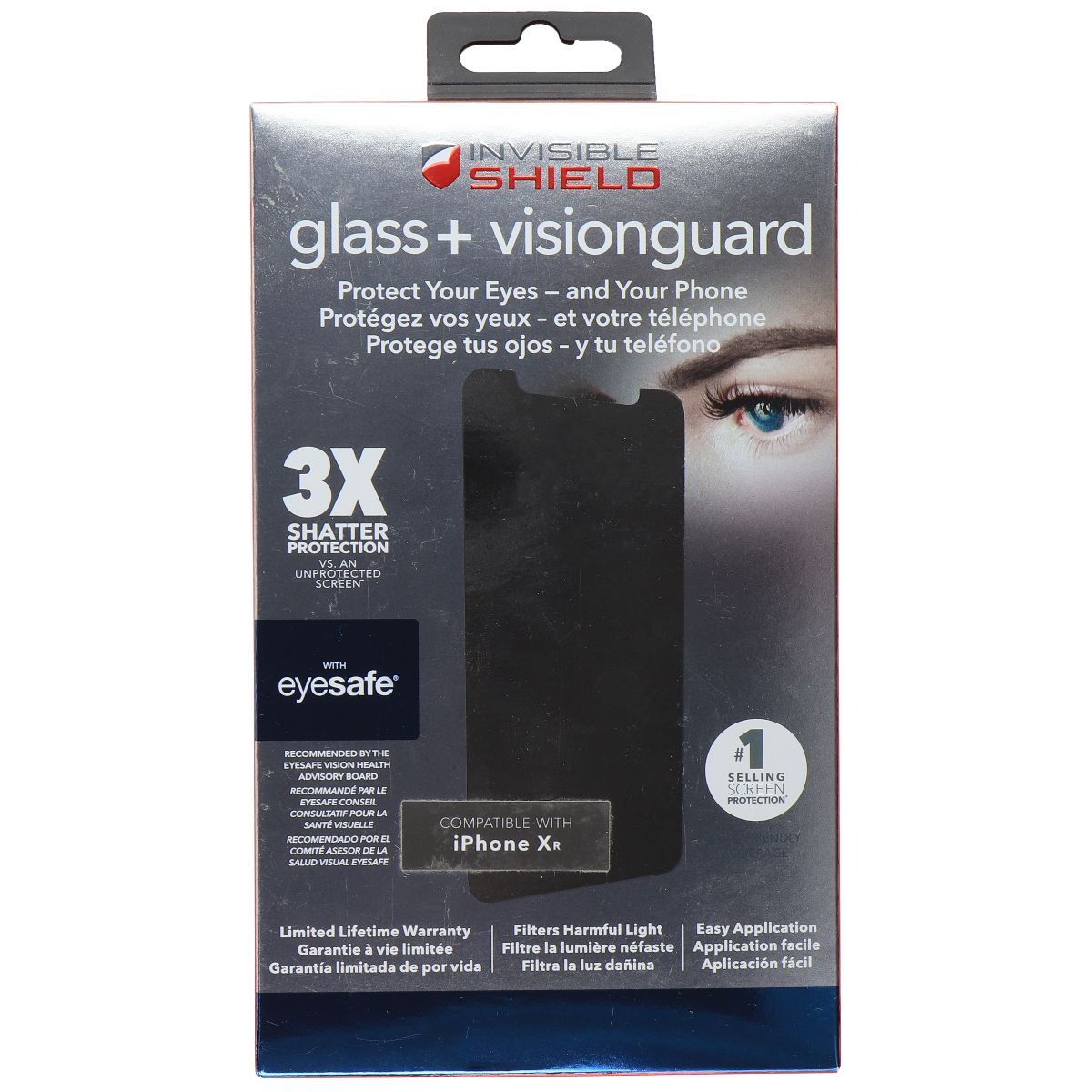 ZAGG InvisibleShield (Glass+ Visionguard) Screen Protector for Apple iPhone XR Cell Phone - Screen Protectors Zagg - Simple Cell Bulk Wholesale Pricing - USA Seller