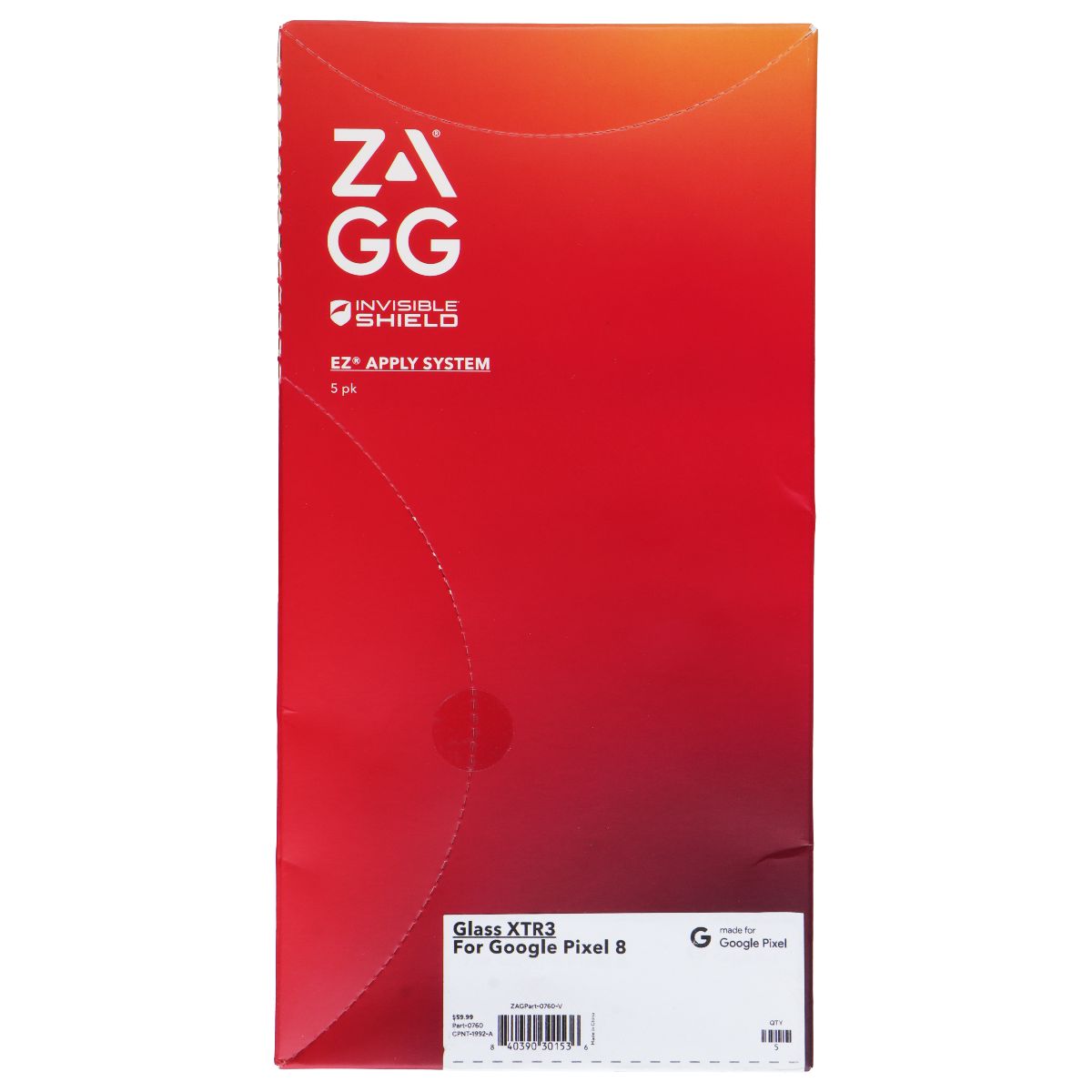 ZAGG InvisibleShield (Glass XTR3) Screen Protector for Google Pixel 8 (5-Pack) Cell Phone - Screen Protectors Zagg - Simple Cell Bulk Wholesale Pricing - USA Seller