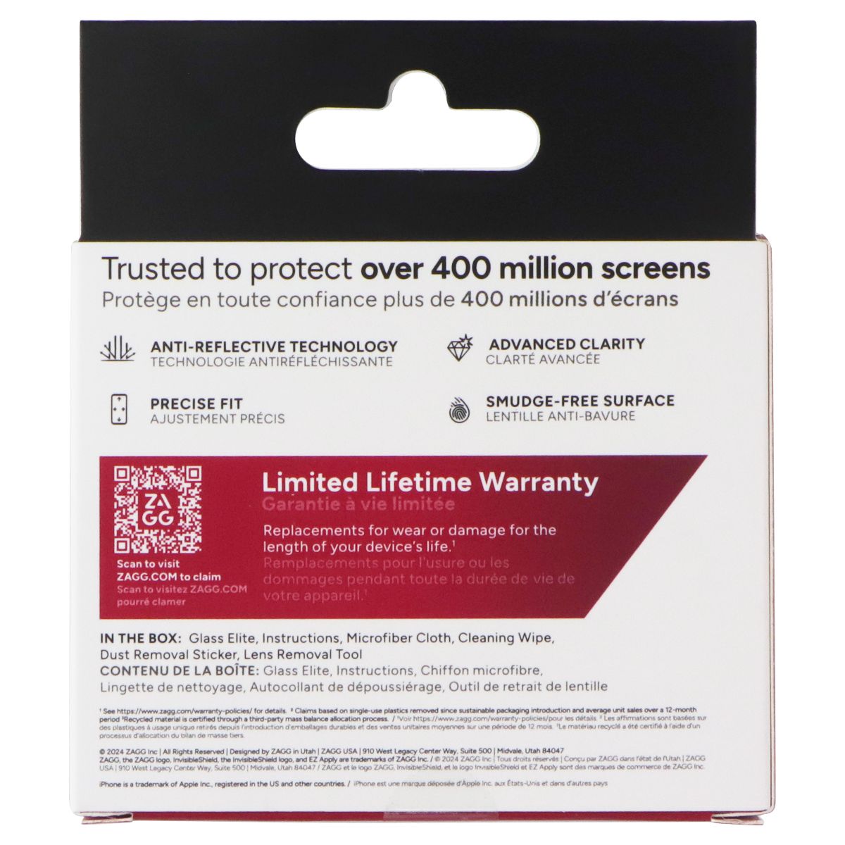ZAGG InvisibleShield Glass Elite Lens Protector for iPhone 16 Pro/Max 15 Pro/Max Cell Phone - Screen Protectors Zagg - Simple Cell Bulk Wholesale Pricing - USA Seller