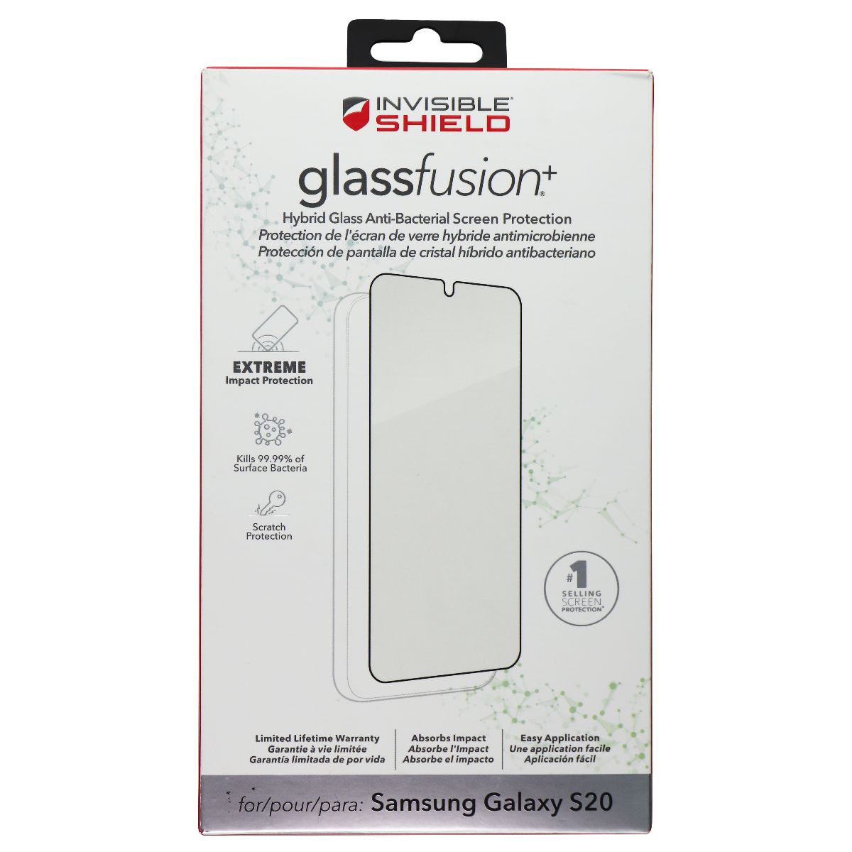ZAGG InvisibleShield (Glassfusion+) Hybrid Glass for Samsung Galaxy S20 Cell Phone - Screen Protectors Zagg - Simple Cell Bulk Wholesale Pricing - USA Seller