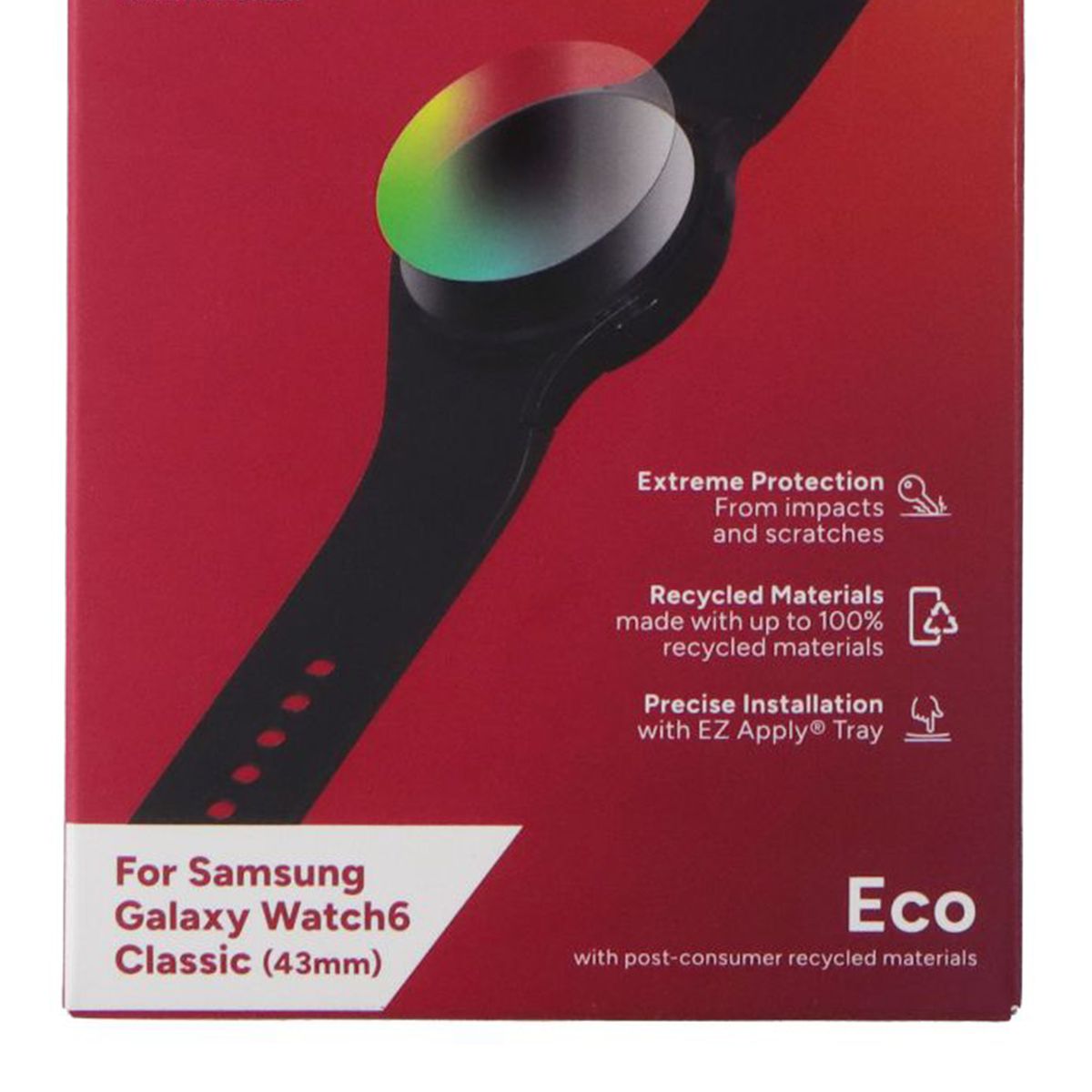 ZAGG InvisibleShield Fusion Eco Protect for Samsung Galaxy Watch6 Classic (43mm) Smart Watch Accessories - Screen Protectors Zagg - Simple Cell Bulk Wholesale Pricing - USA Seller