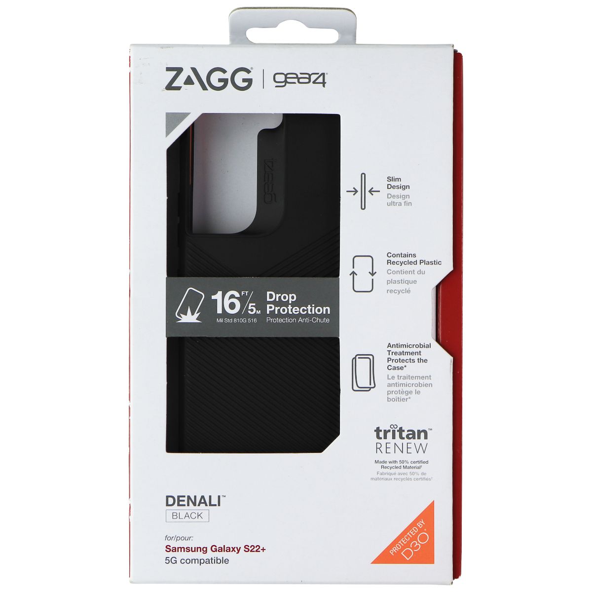 ZAGG Gear4 Denali Series Case for Samsung Galaxy S22+ (Plus) - Black Cell Phone - Cases, Covers & Skins Zagg - Simple Cell Bulk Wholesale Pricing - USA Seller