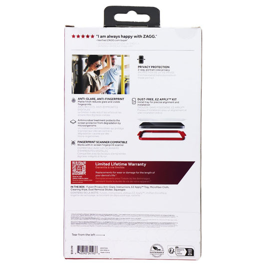 ZAGG Fusion Privacy Anti-Glare Series Screen Protector for Galaxy S25+ Cell Phone - Screen Protectors Zagg - Simple Cell Bulk Wholesale Pricing - USA Seller