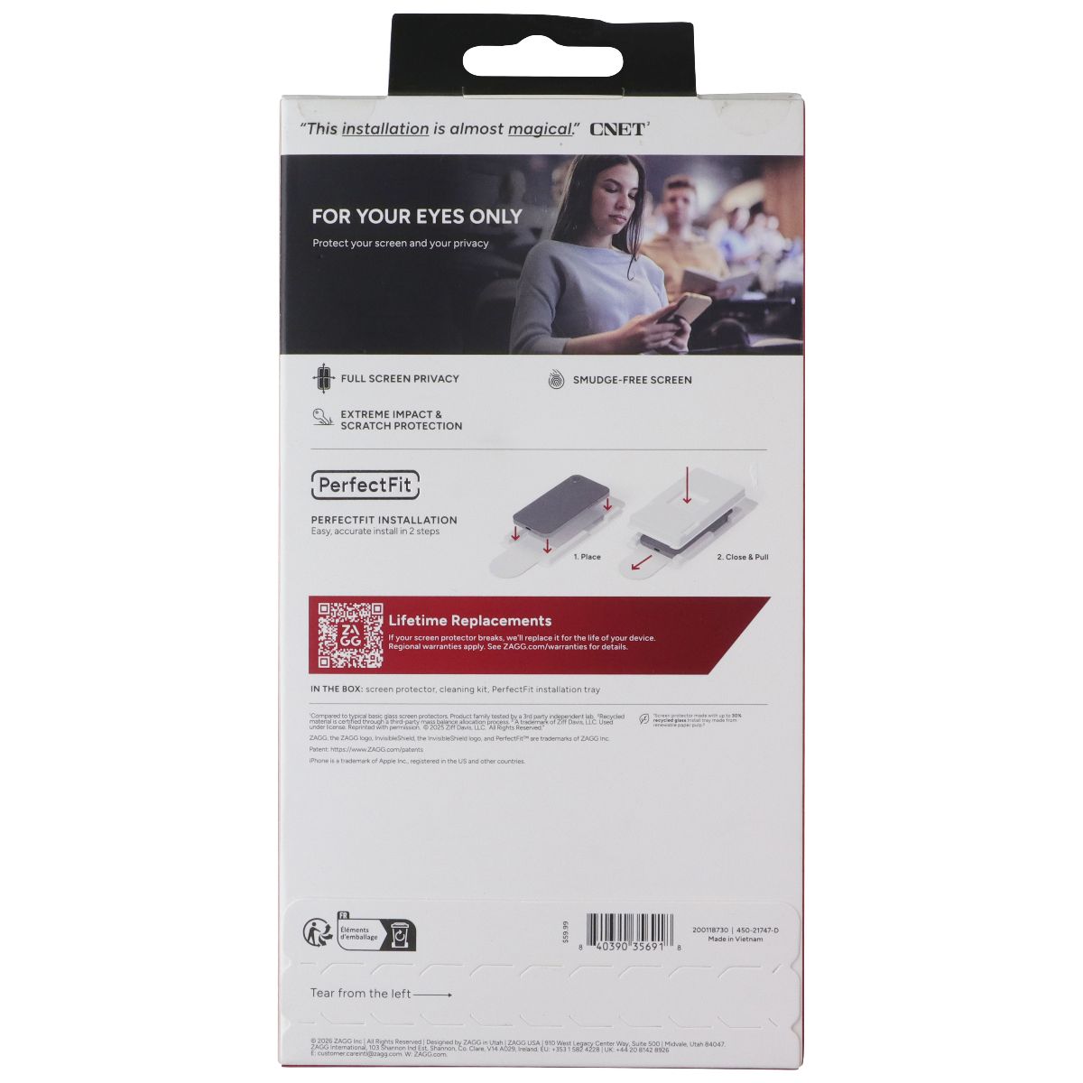 ZAGG Invisible Shield Privacy XTR Glass Screen Protector for iPhone 17 Pro Max