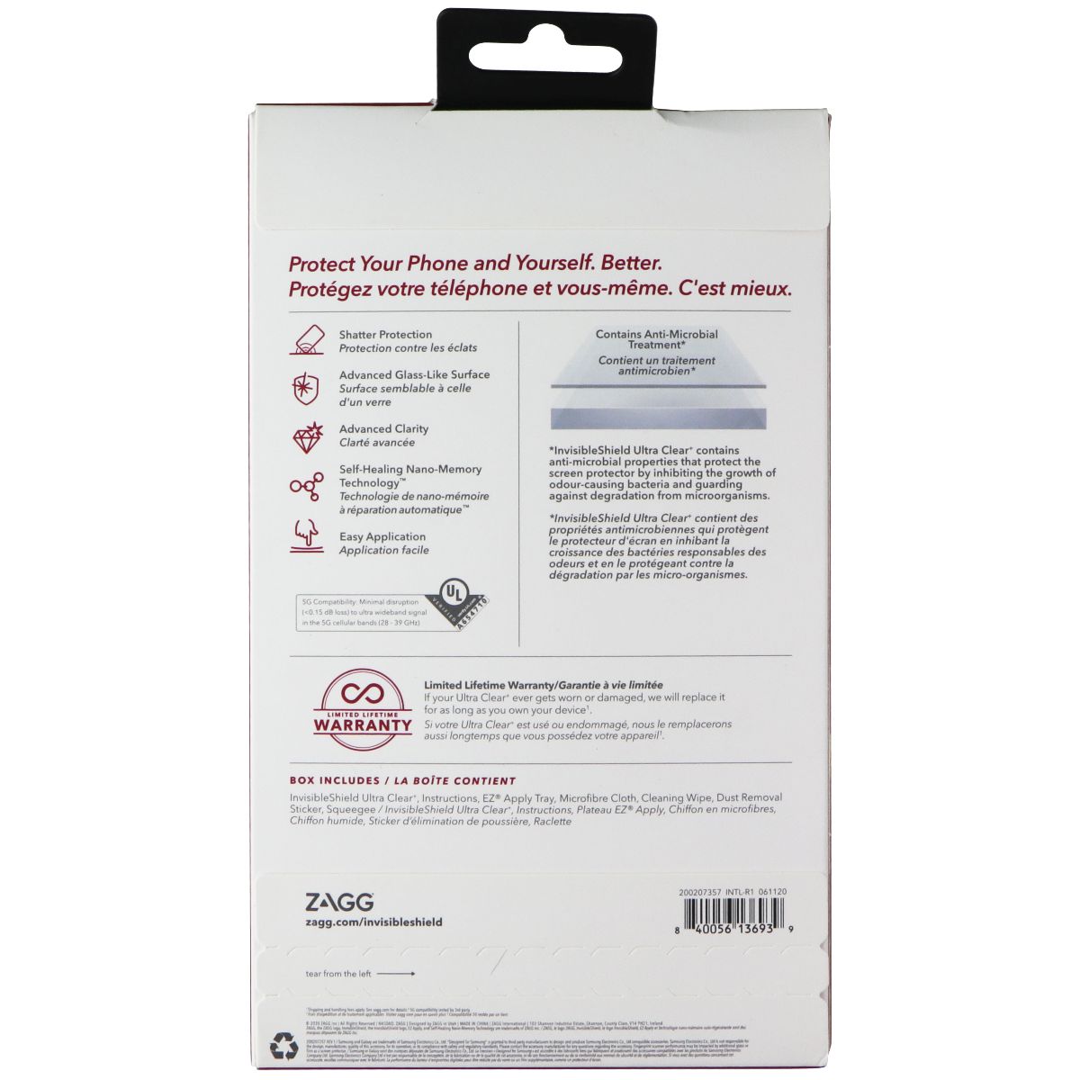 ZAGG InvisibleShield (Ultra Clear+) Screen Protector for Samsung Galaxy S21+ 5G Cell Phone - Screen Protectors Zagg - Simple Cell Bulk Wholesale Pricing - USA Seller