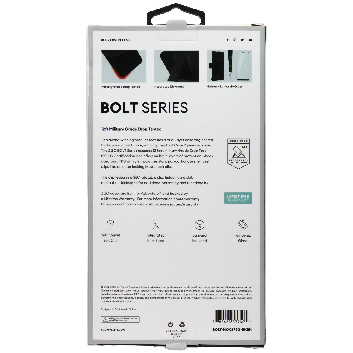 Zizo BOLT Series Rugged Case and Holster for Nokia G400 5G - Black Cell Phone - Cases, Covers & Skins Zizo - Simple Cell Bulk Wholesale Pricing - USA Seller