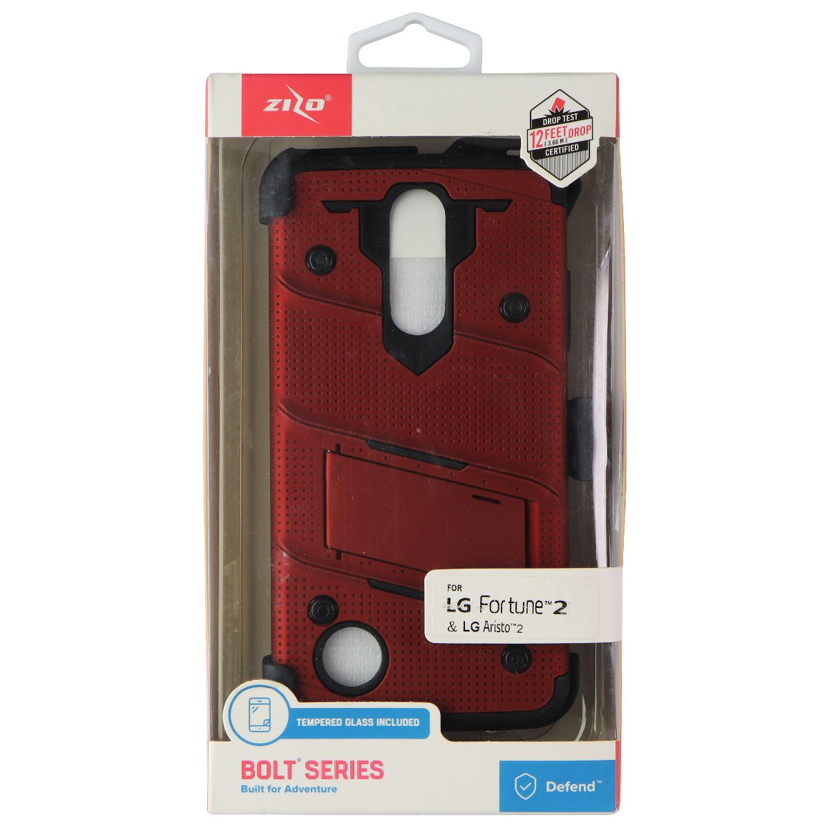 Zizo Bolt Series Case and Holster for LG Fortune 2 / Aristo 2 - Red Cell Phone - Cases, Covers & Skins Zizo - Simple Cell Bulk Wholesale Pricing - USA Seller