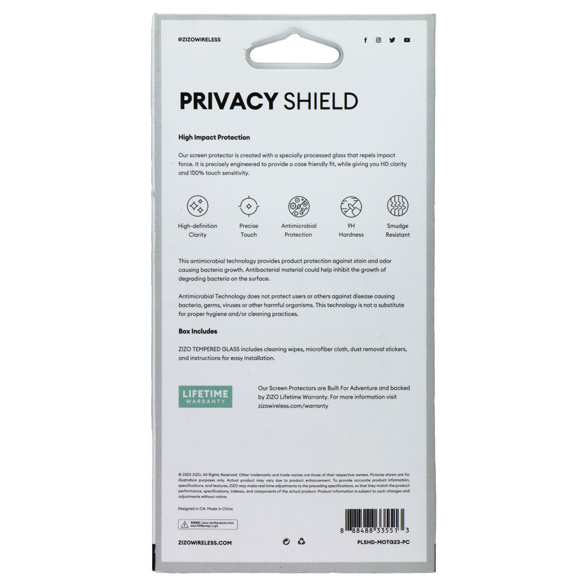 ZIZO Tempered Glass Screen Protector for Motorola Moto g 5G (2023) - Privacy Cell Phone - Screen Protectors Zizo - Simple Cell Bulk Wholesale Pricing - USA Seller