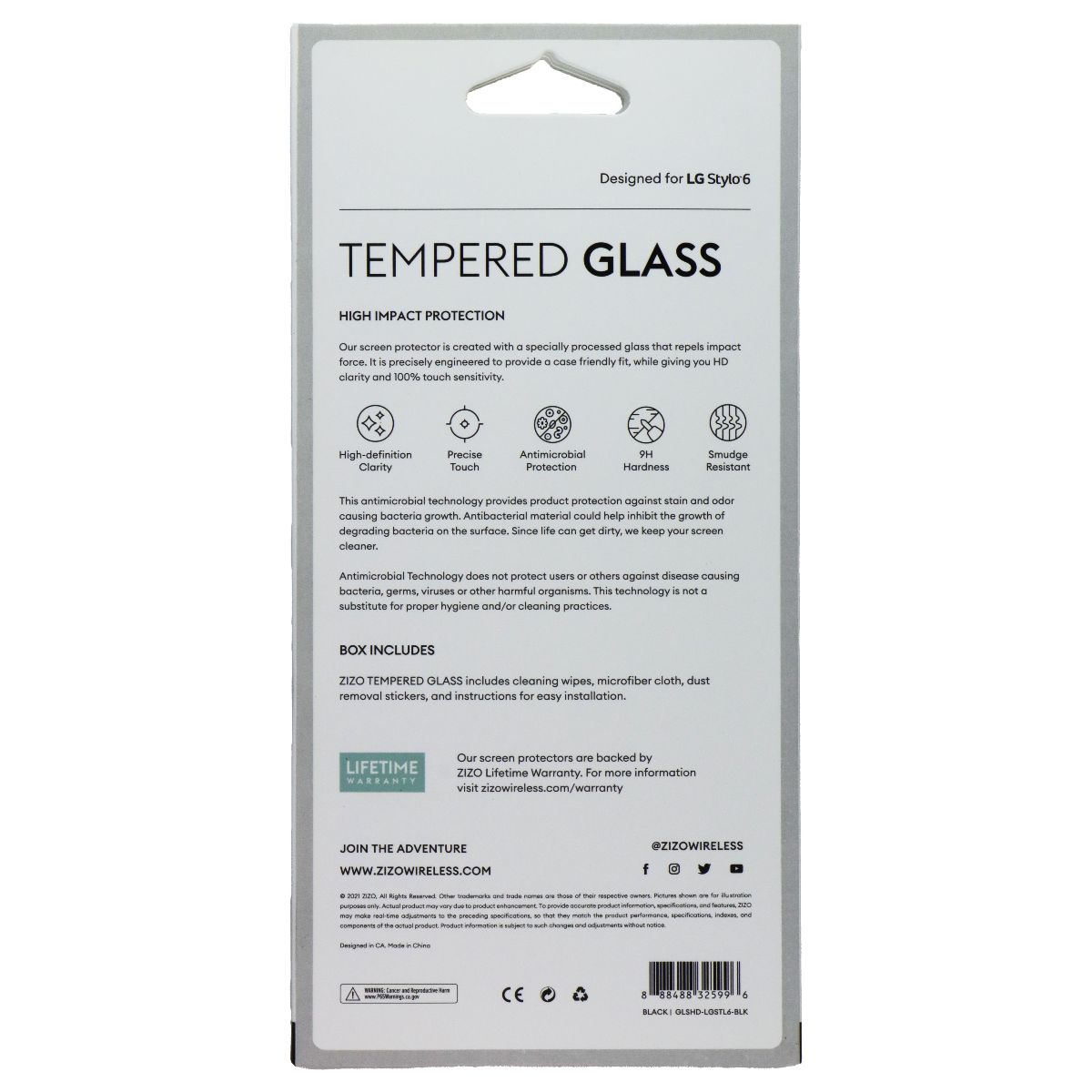 ZIZO Tempered Glass Screen Protector for LG Stylo 6 - Clear / Black Trim Cell Phone - Screen Protectors Zizo - Simple Cell Bulk Wholesale Pricing - USA Seller